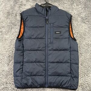 Finisterre Vest Mens Small Blue Puffer Full Zip Huck Berry